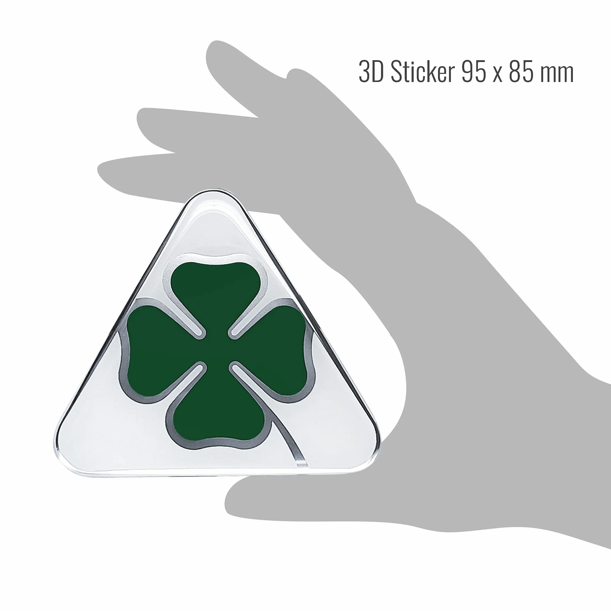 Alfa Romeo Naklejki 3D Oficjalne Czterokoniczyna Zielony Prawy + Lewy, 95 x 85 mm