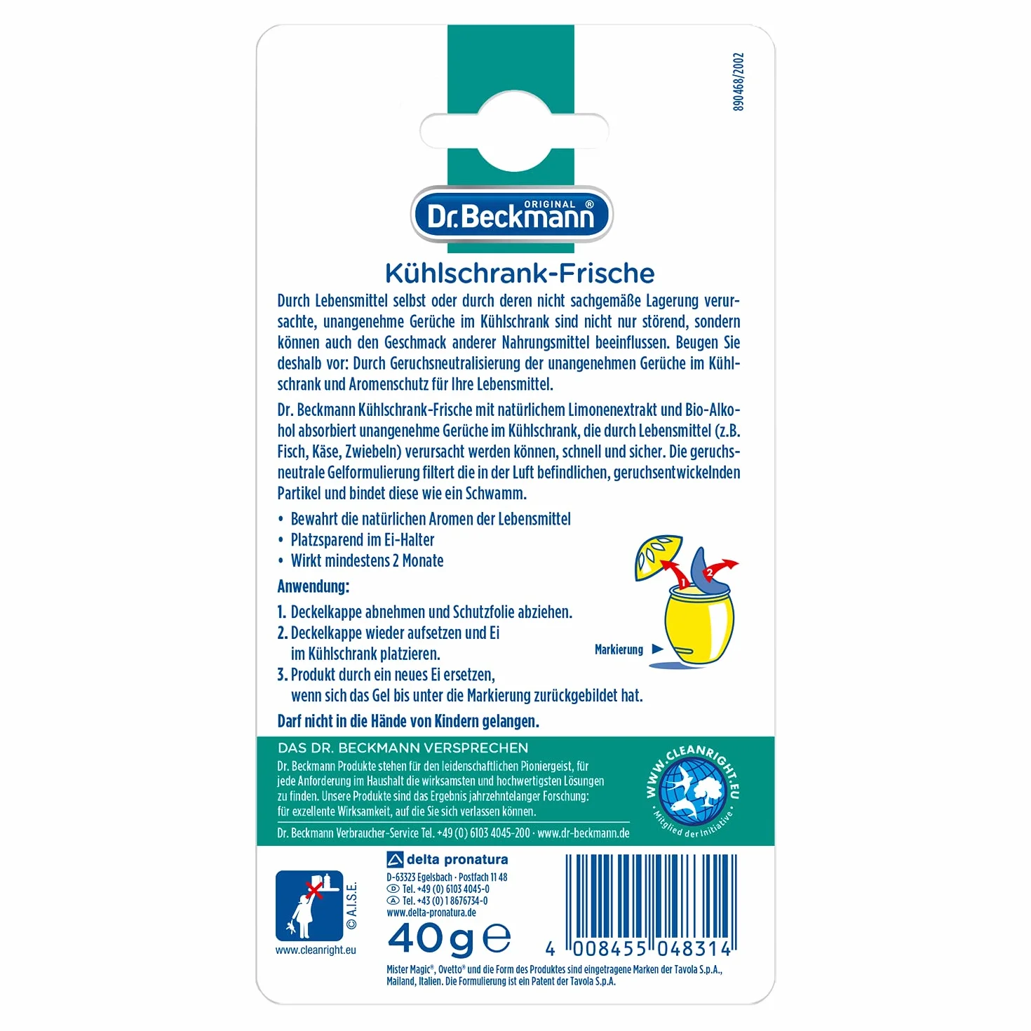 6 x Dr.Beckmann lodówka świeże jajko ekstrakt z limonki 40 g