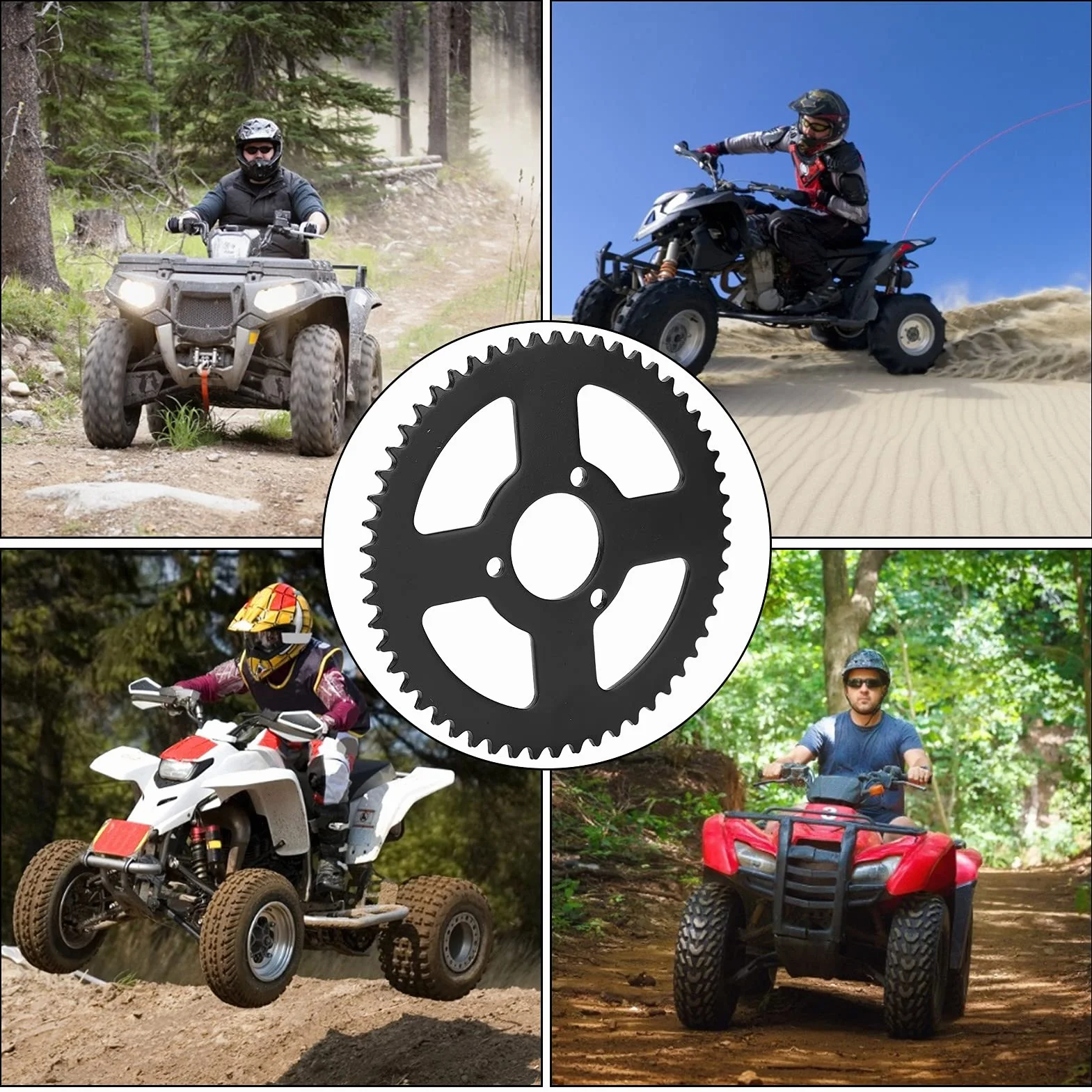 Tylna zębatka łańcuchowa, koło zębate T8F 54T 35mm Zamiennik tylnej czarnej stalowej zębatki do gokartów motocyklowych ATV