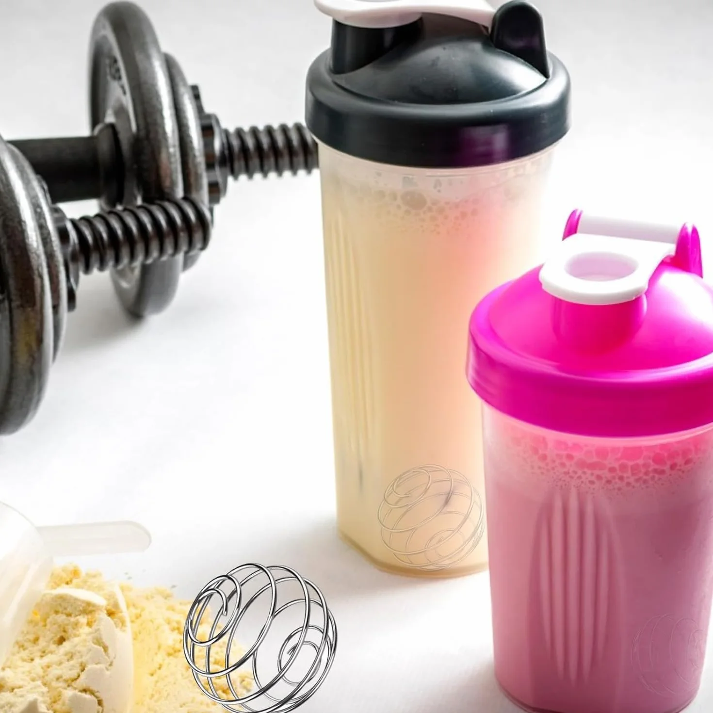 Kulka do shakera proteinowego, 5 szt. ze stali nierdzewnej, do shakera białkowego, shakera fitness, proteinowego proszku bez grudek, pasuje do butelek plastikowych, ze stali nierdzewnej,