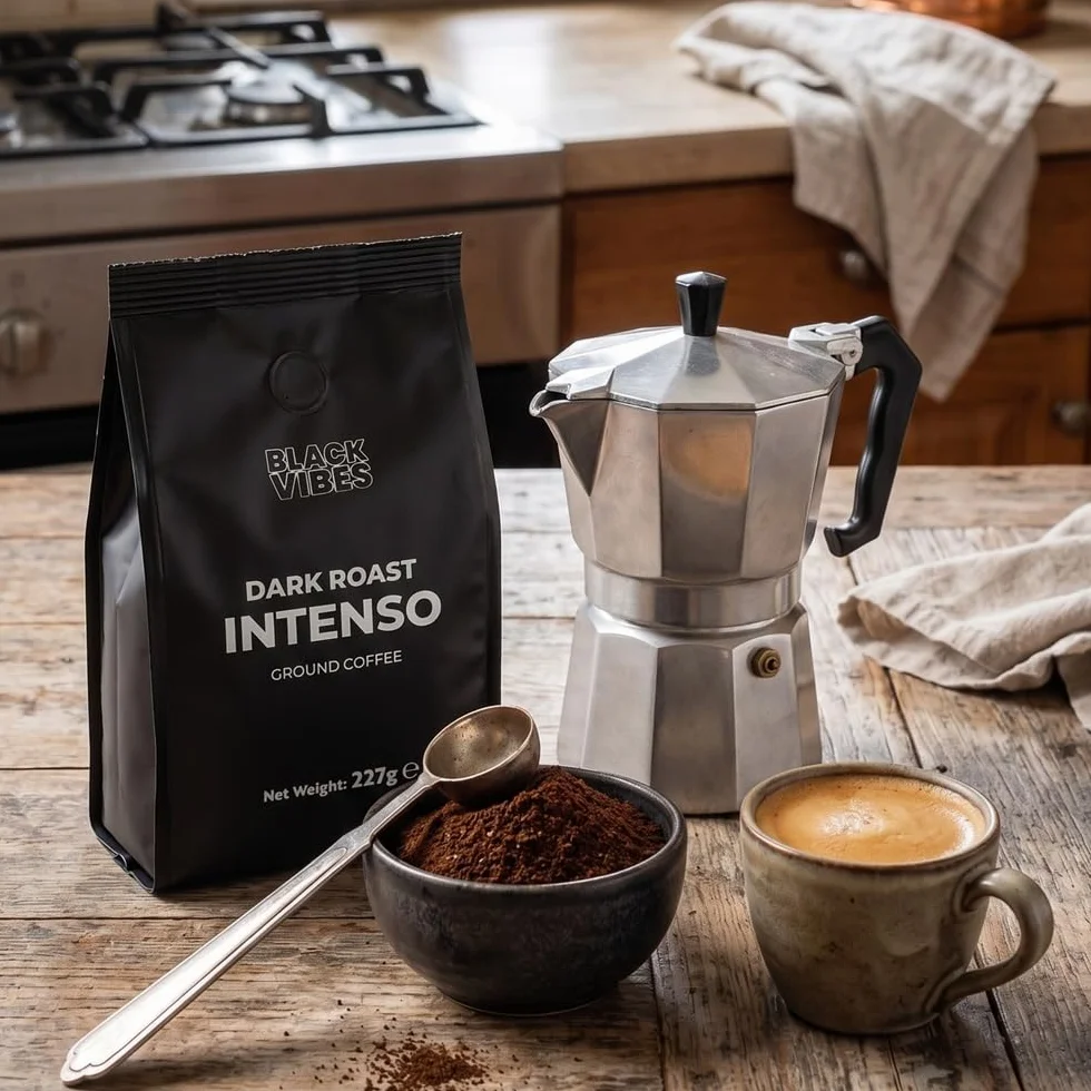 Kawa Mielona Black Vibes Intenso Ciemno Palona Robusta 227g