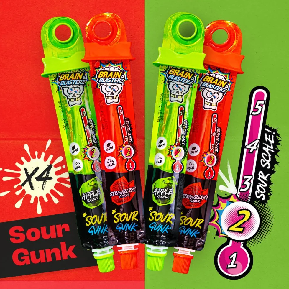 Brain Blasterz Sour Sweets Gift Box LARGE 27pcs Halal Candy Collection Vegan American Sweets