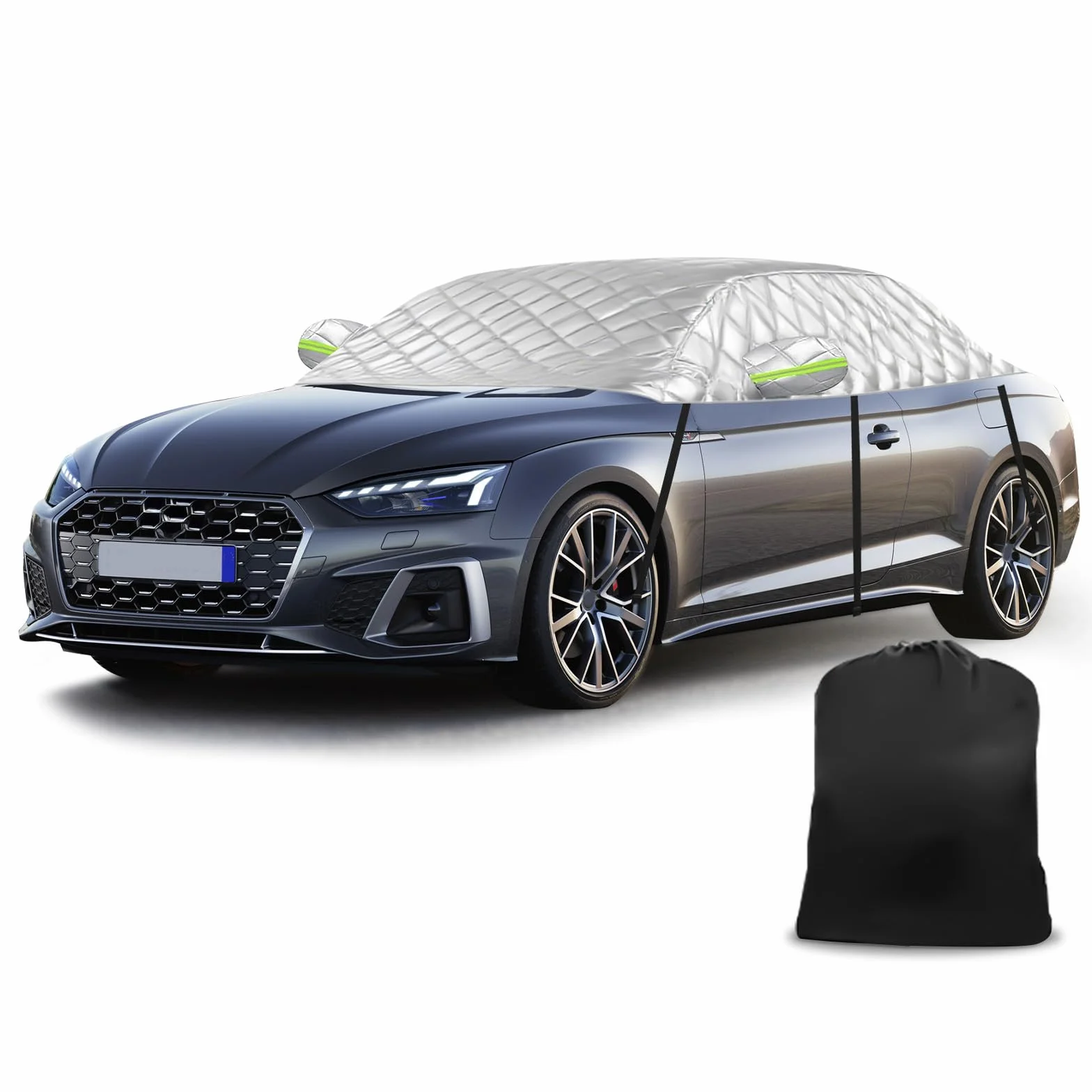 Połowa osłony samochodu zamiennik do Audi A5/S5/RS5 Cabriolet 2007-2023, dokładnie dopasowana osłona dachu z miękkiego topu, wodoszczelna, pogrubiona połowa garażu, ochrona przed gradem i śniegiem