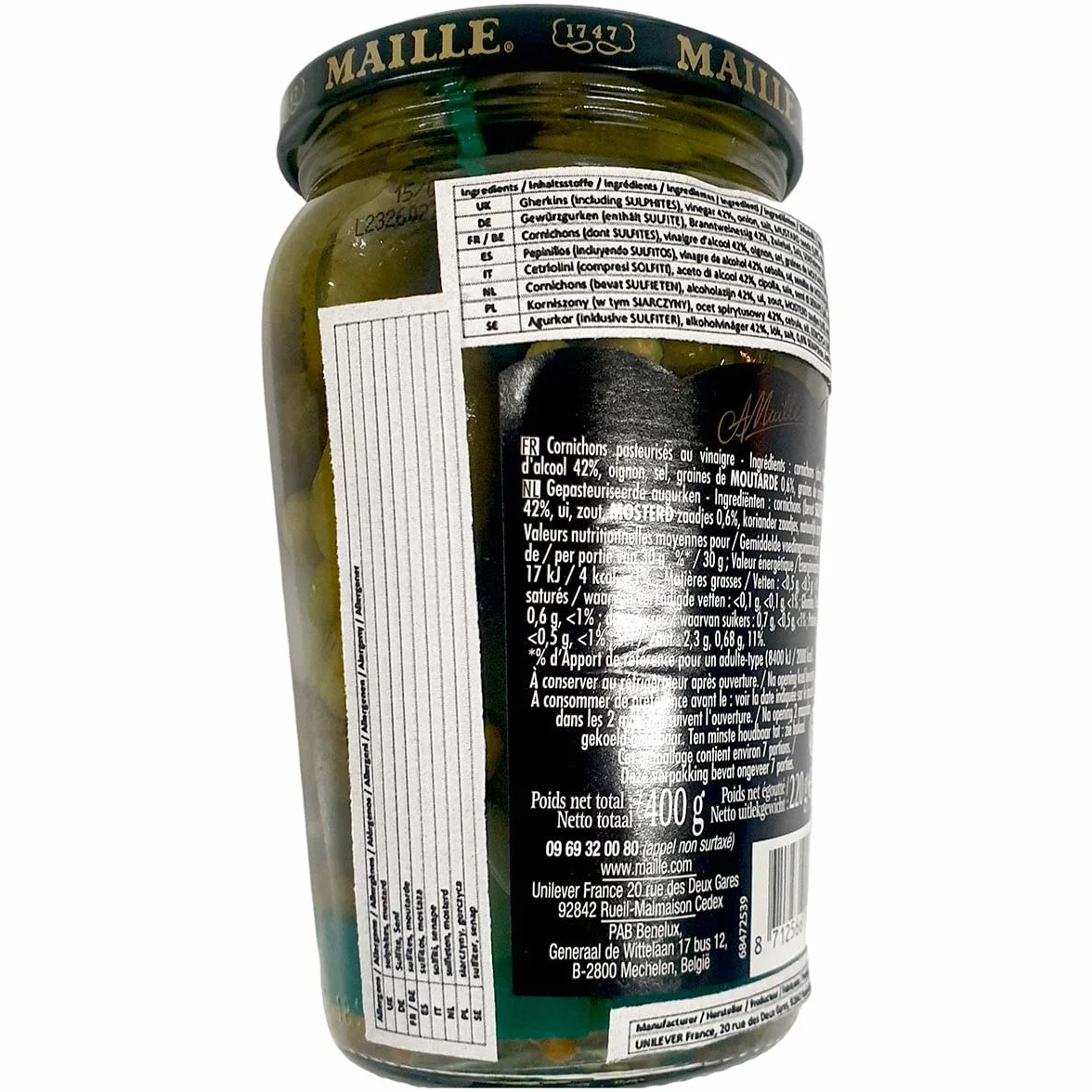 Maille Mini ogórki Cornichons ekstra drobne, 400 g