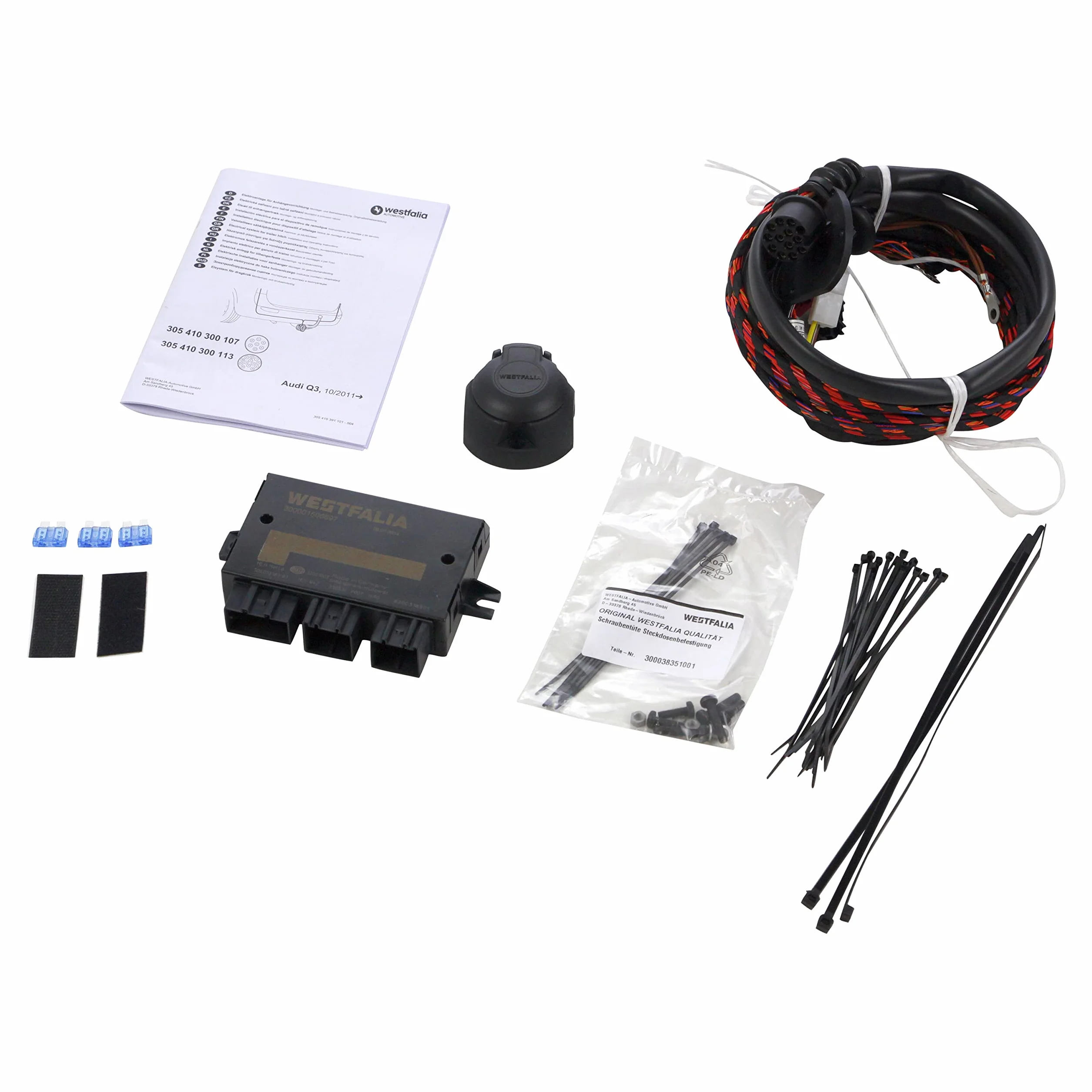 WESTFALIA Automotive 305410300113 zestaw elektryczny 13-biegunowy i specyficzny dla pojazdu dla Audi Q3 (BJ 09/2011-06/2018) - wraz z Quattro i S-Line