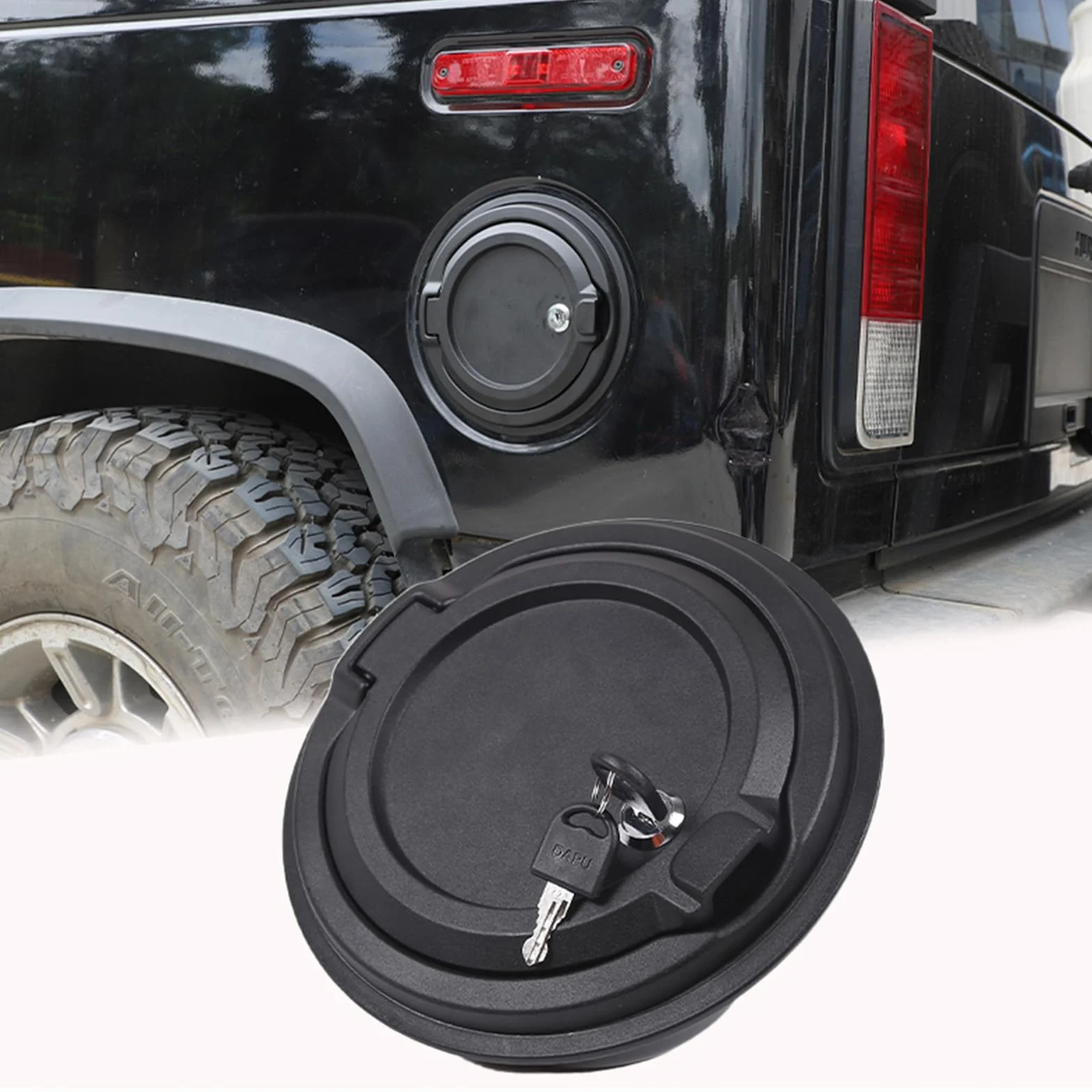 Osłona korka zbiornika paliwa samochodowego kompatybilna z Hummer H2 2003-2009, akcesoria zewnętrzne do drzwi zbiornika gazu, osłona pokrywy gazu ze stopu aluminium