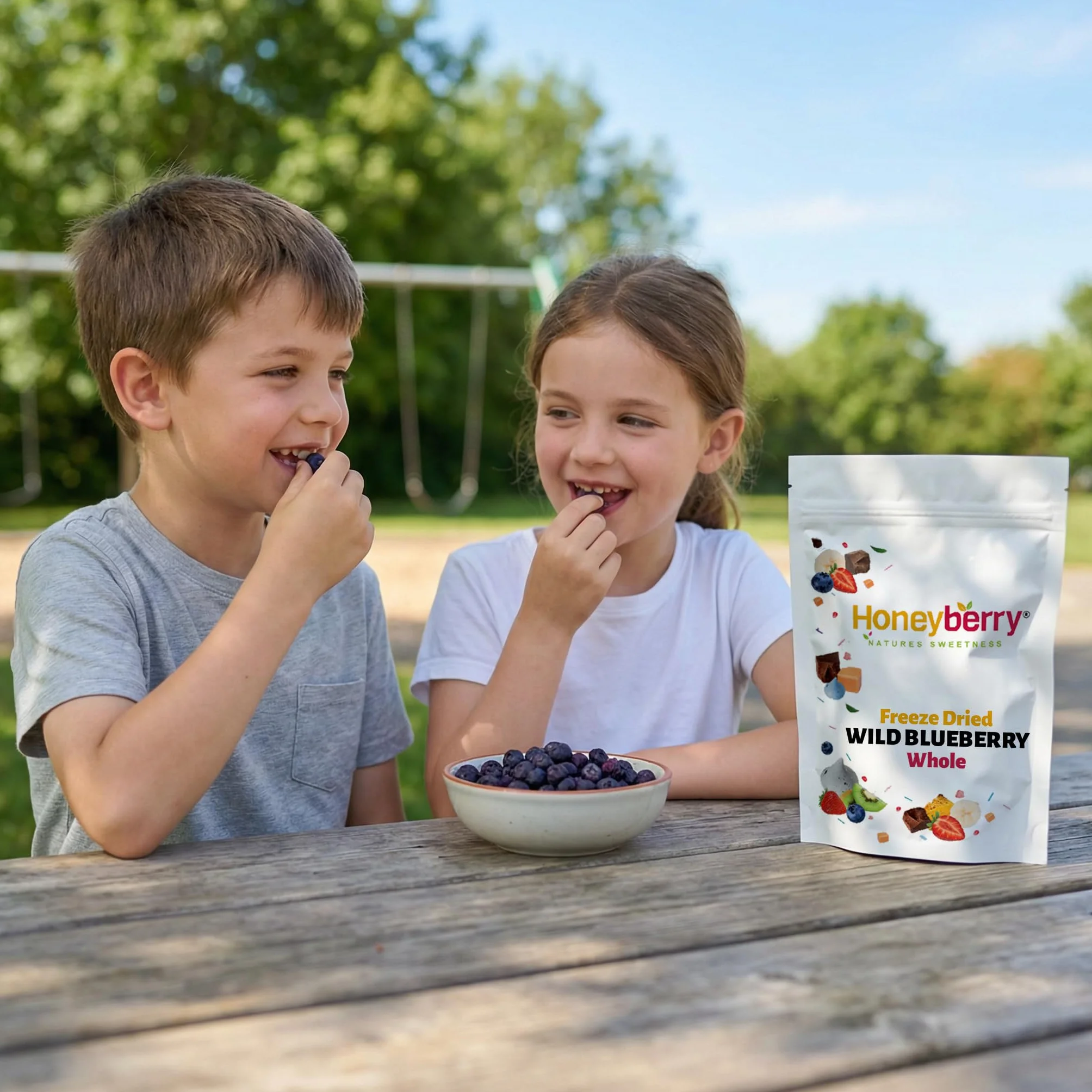 Liofilizowane Jagody Leśne 250g - Naturalne Dziko Rosnące Borówki Leśne - Liofilizowane Owoce bez Dodatku Cukru - Suszone Dzikie Jagody do do Wypieków, Dekoracji Ciast, Tortów i Deserów
