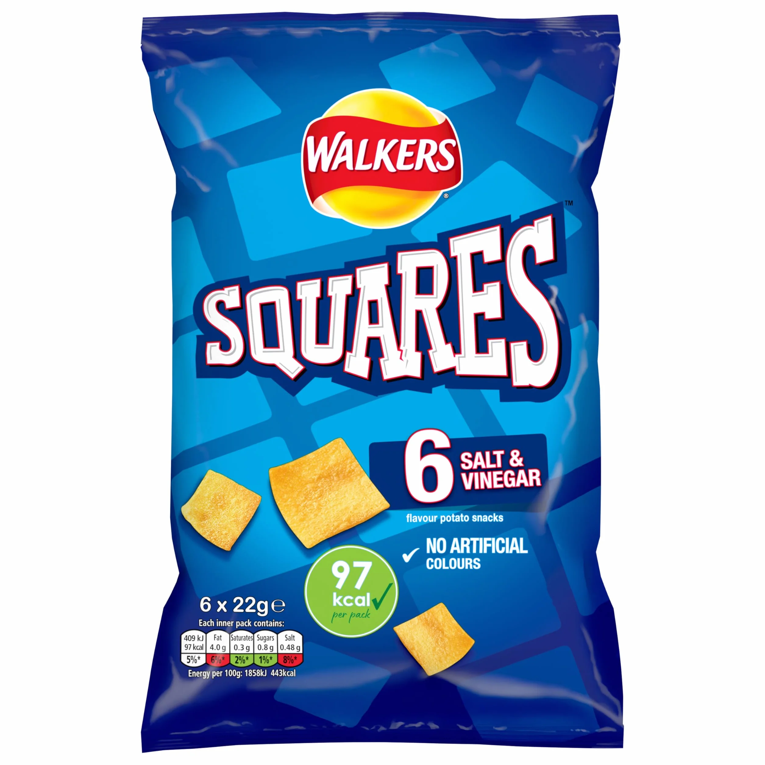 Walkers Salt & Vinegar kwadraty 6 x 22 g