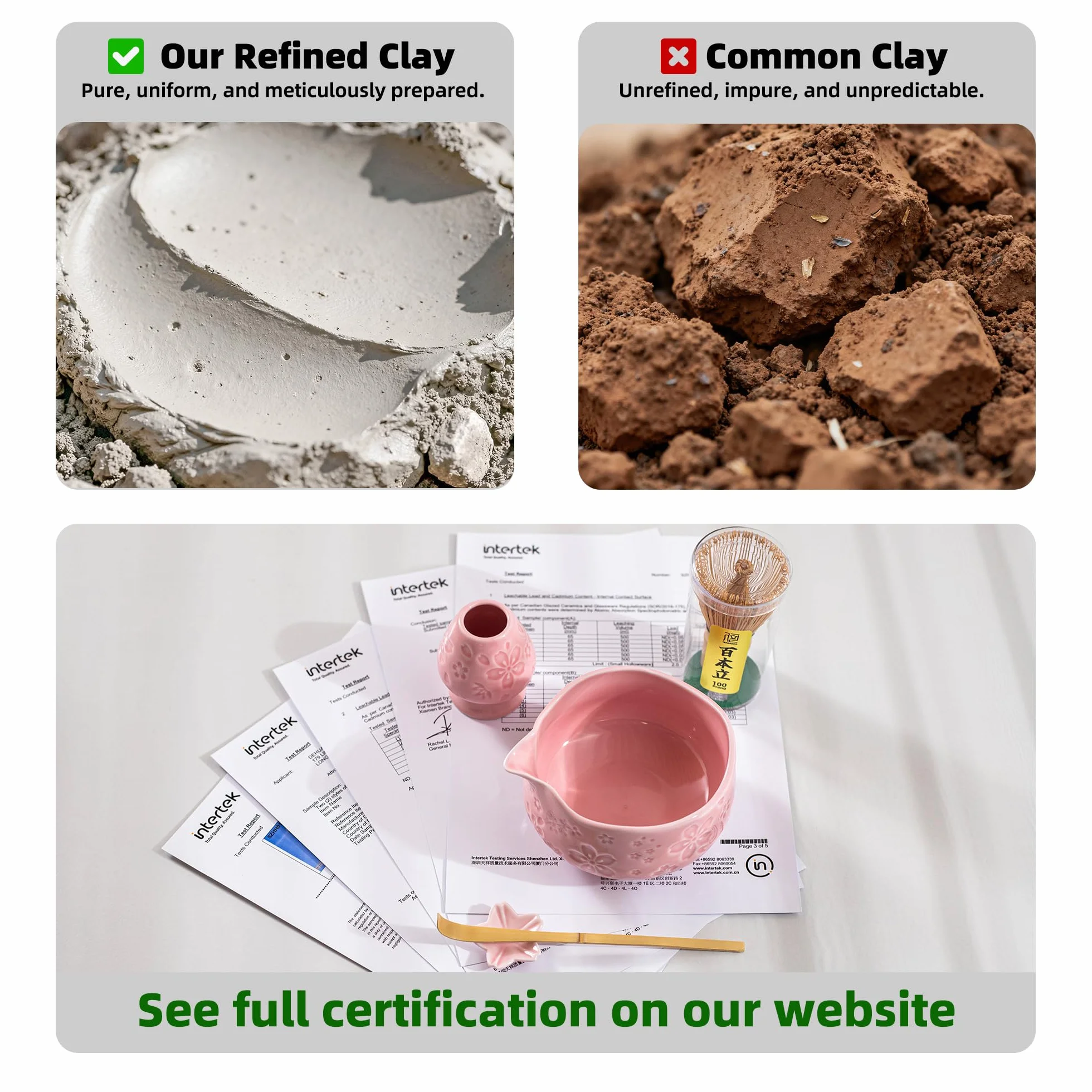 TEANAGOO Zestaw 7 różowych trzepaczek do matcha z motywem kwiatu wiśni, kompletny zestaw ceremonii, ceramiczna miska do chawan z wylewką, trzepaczką i akcesoriami, tradycyjny zestaw do herbaty matcha