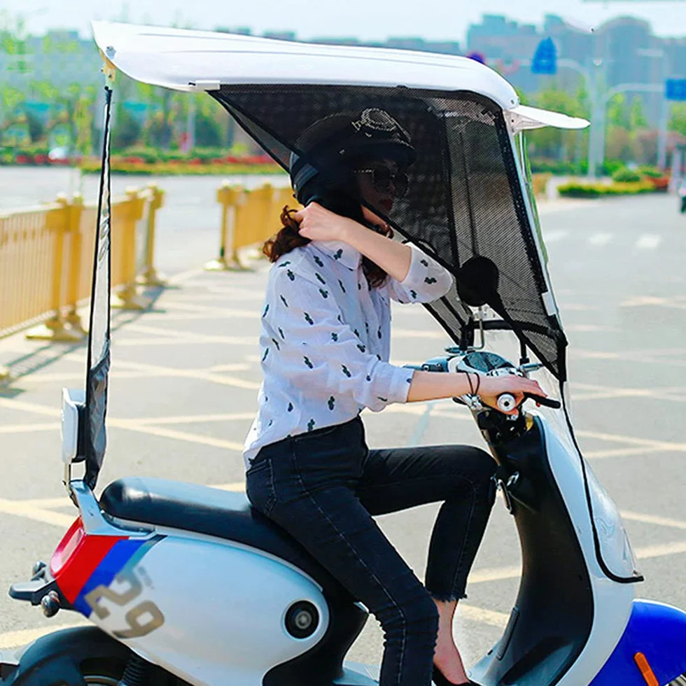 Elektryczny dach samochodowy, parasol do skutera, uniwersalna osłona przeciwsłoneczna do motocykla elektrycznego, wodoodporna osłona skutera dla osób niepełnosprawnych, osłona parasola samochodowego