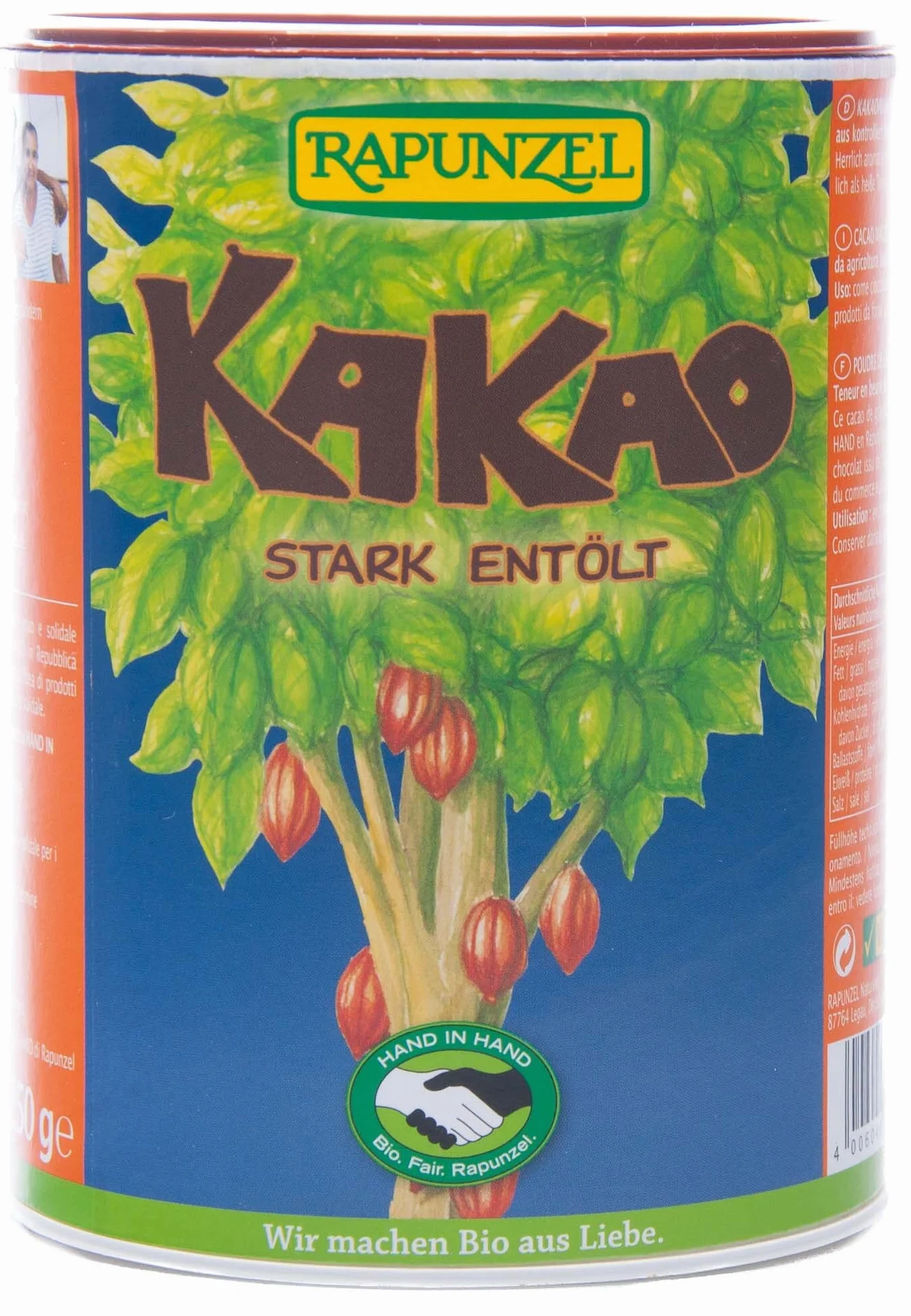 Rapunzel kakao w proszku mocno odtłuszczone Bio 250 g
