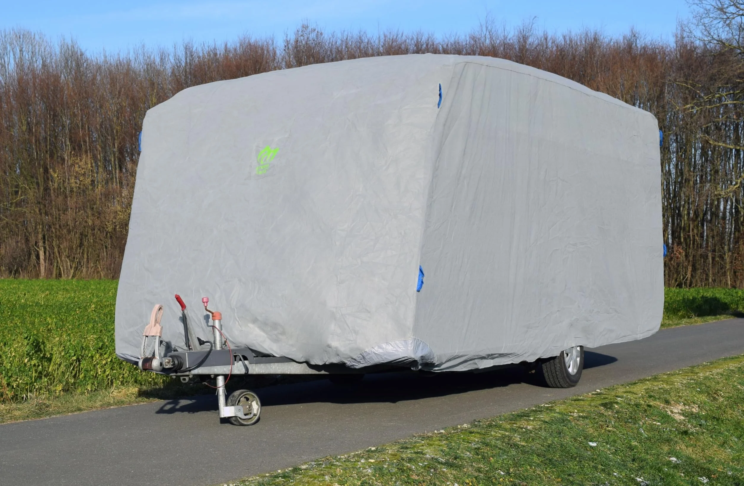 GreenYard® Pokrowiec na przyczepę kempingową lub kamper | Rozmiar M 550 x 250 x 220 cm | Osłona kempingowa | Ochrona przed kurzem i wilgocią | Oddychający | Trwały