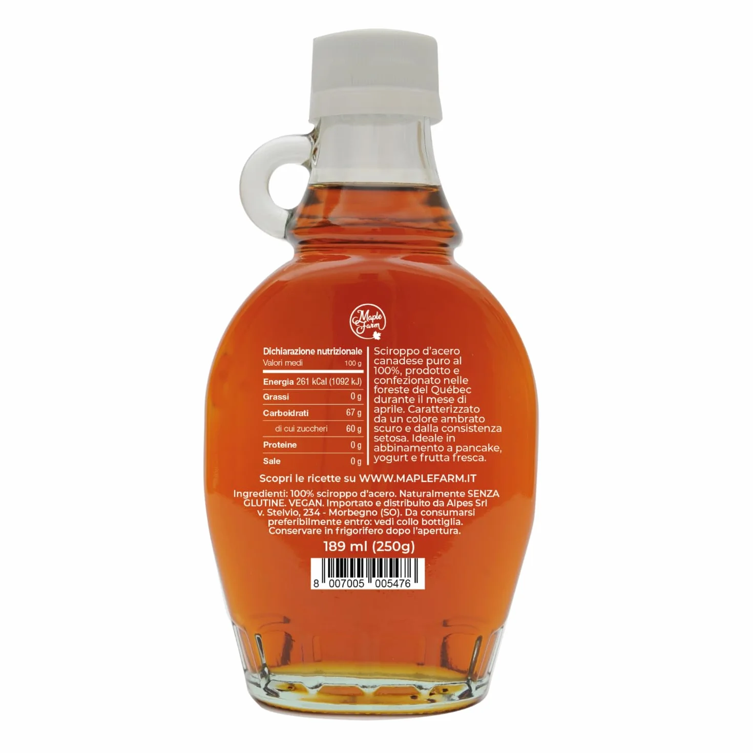 MapleFarm - Czysty syrop klonowy - Wyprodukowano w Kanadzie - Klasa A (Dark, Robust taste) - Butelka 189 ml (250 g) - Pure maple syrup - Maple syrup