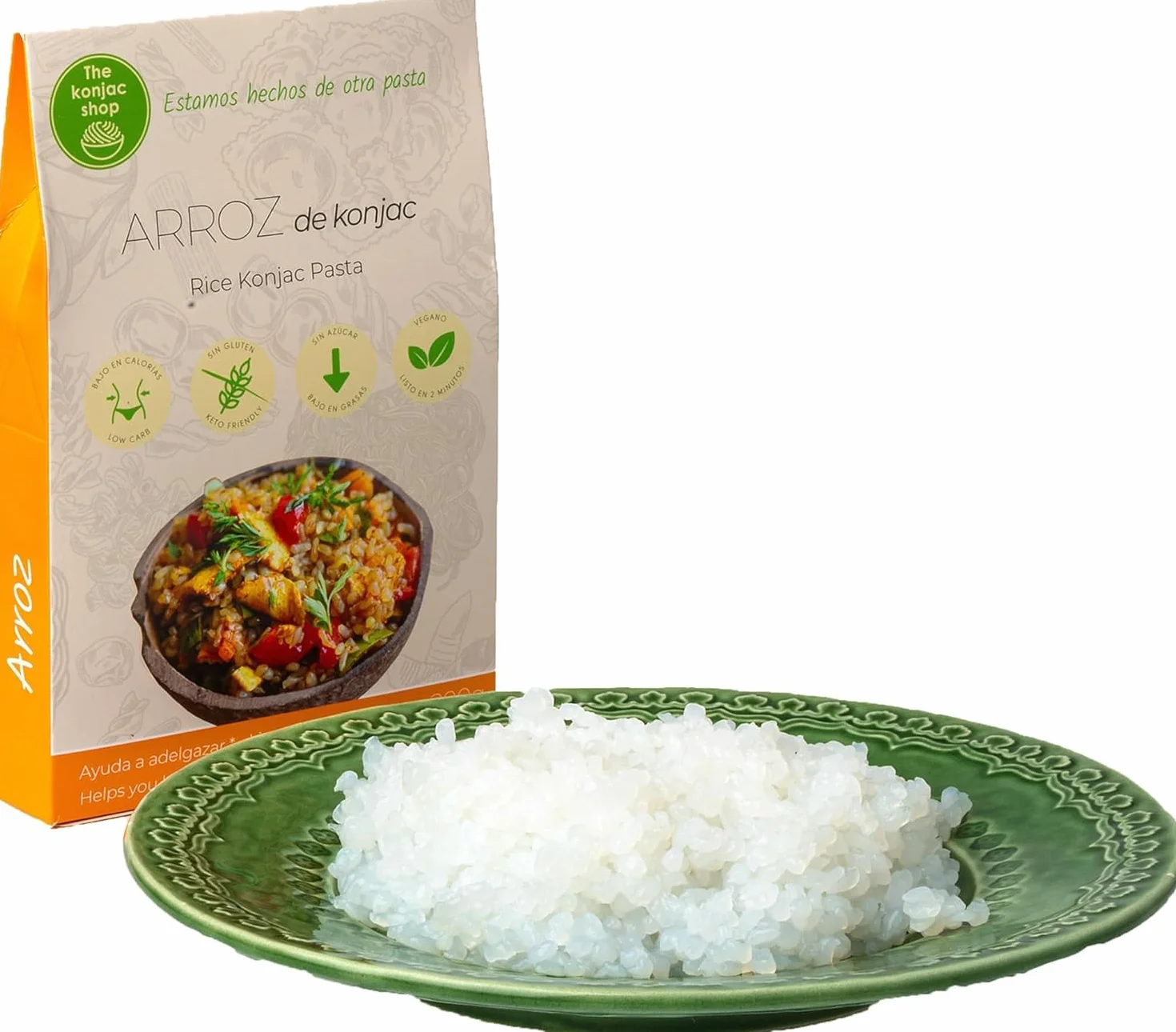 The Konjac Shop – Ryż Konjac 270g | Bezglutenowy, Niskokaloryczny, Niskowęglowodanowy (Opakowanie 5 sztuk)