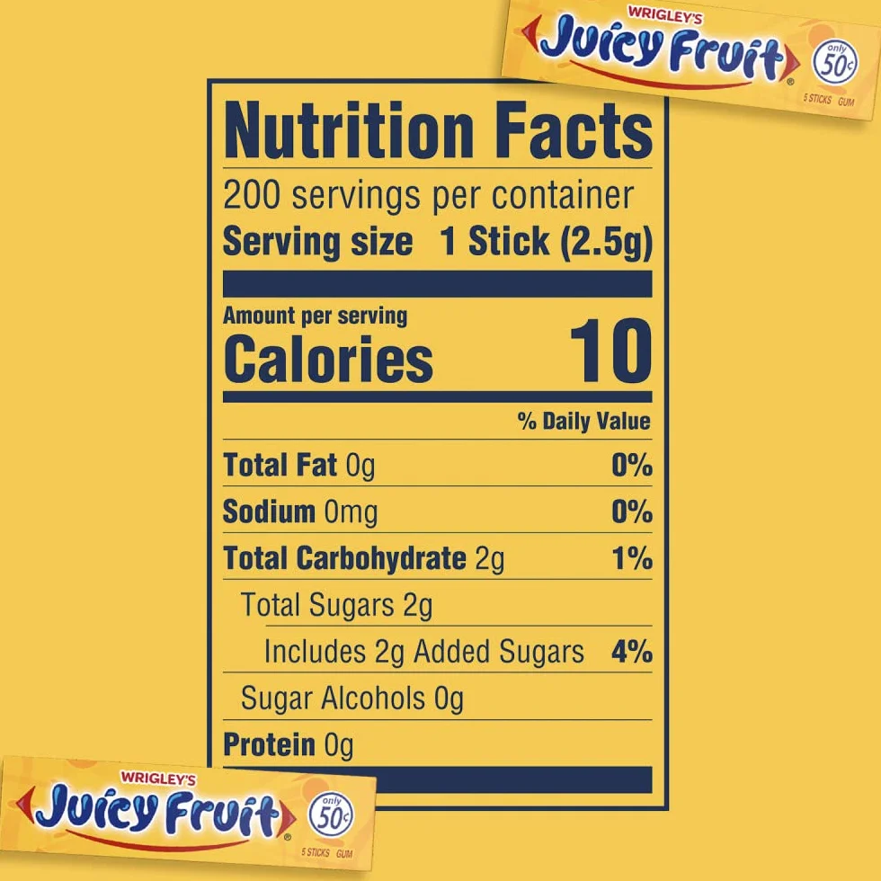 WRIGLEY'S Juicy Fruit Chewing Gum Bulk Pack, 40 Count