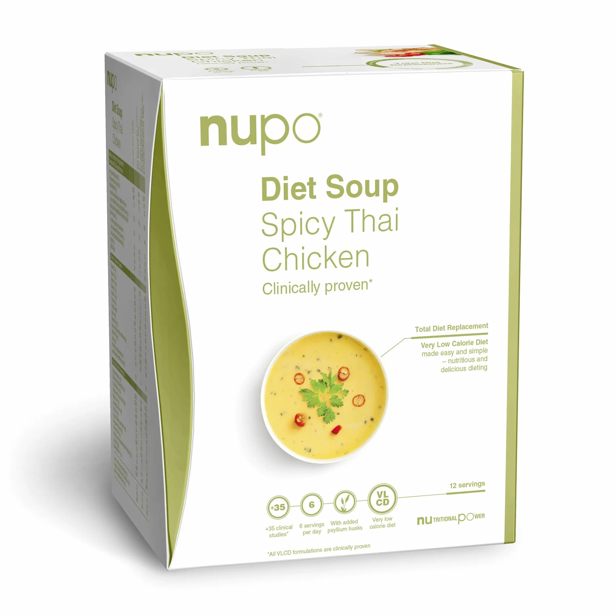 NUPO Diet Zupa Spicy Thai Chicken - Premium Dieta zastępcza dla kontroli wagi I Udowodnione klinicznie posiłki dla skutecznej kontroli wagi I 12 porcji bez GMO