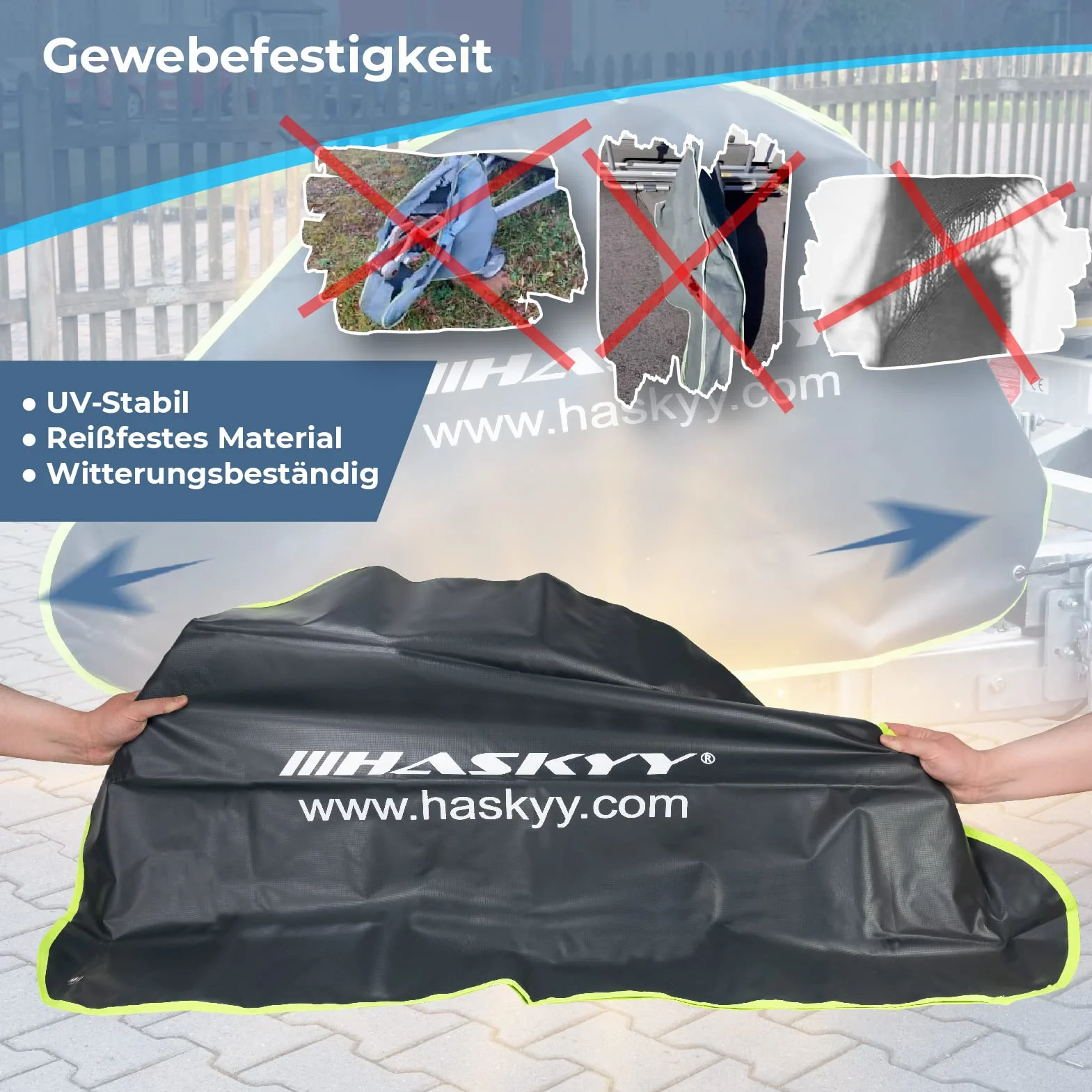 HASKYY Osłona dyszla przyczepy kempingowej, odblaskowa, 130 x 75 cm, XXXL, pokrowiec ochronny na dyszel, wodoszczelna, uniwersalna osłona haka holowniczego