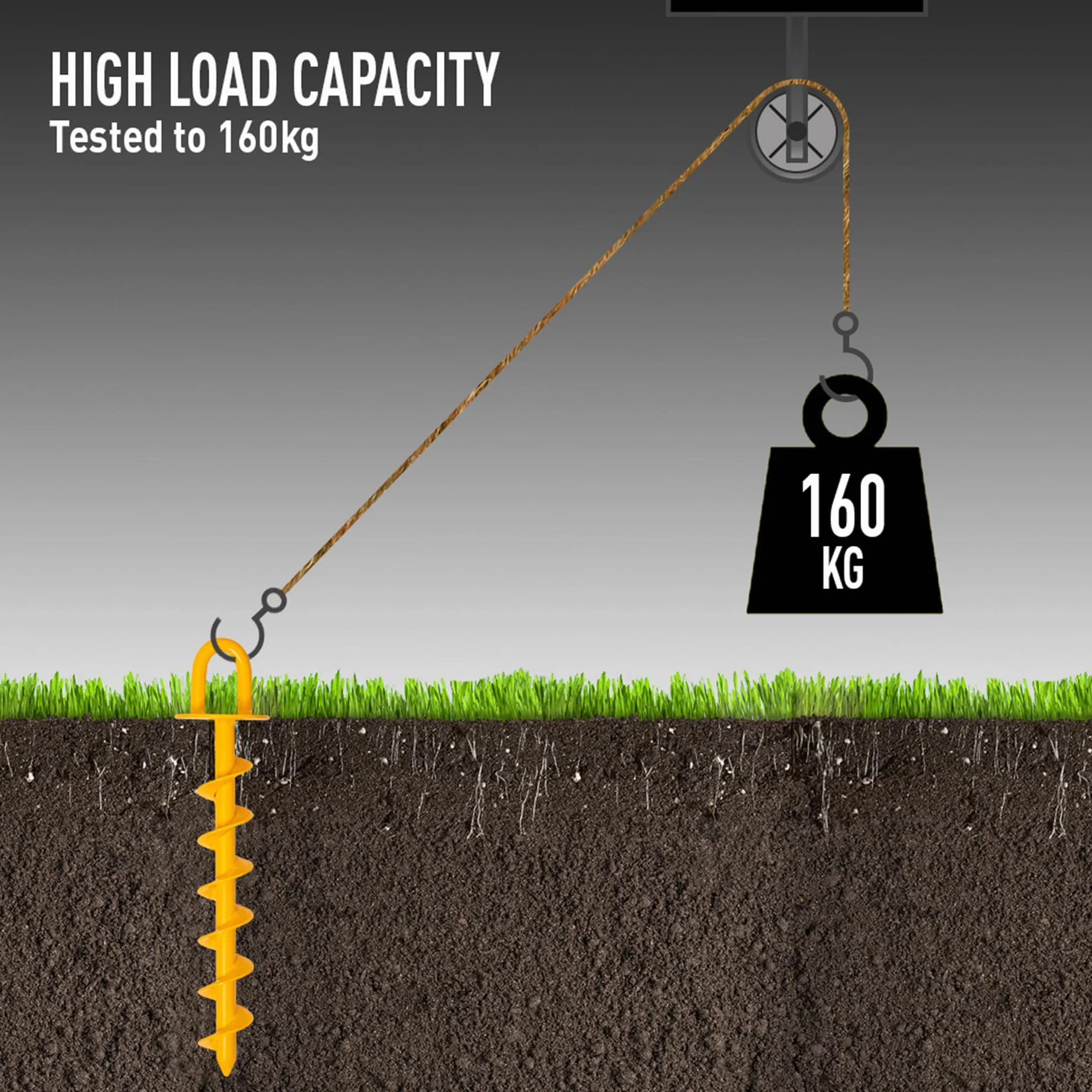 Roughneck® Heavy Duty Ground Anchor 340mm (13.5") 160kg Load Tested