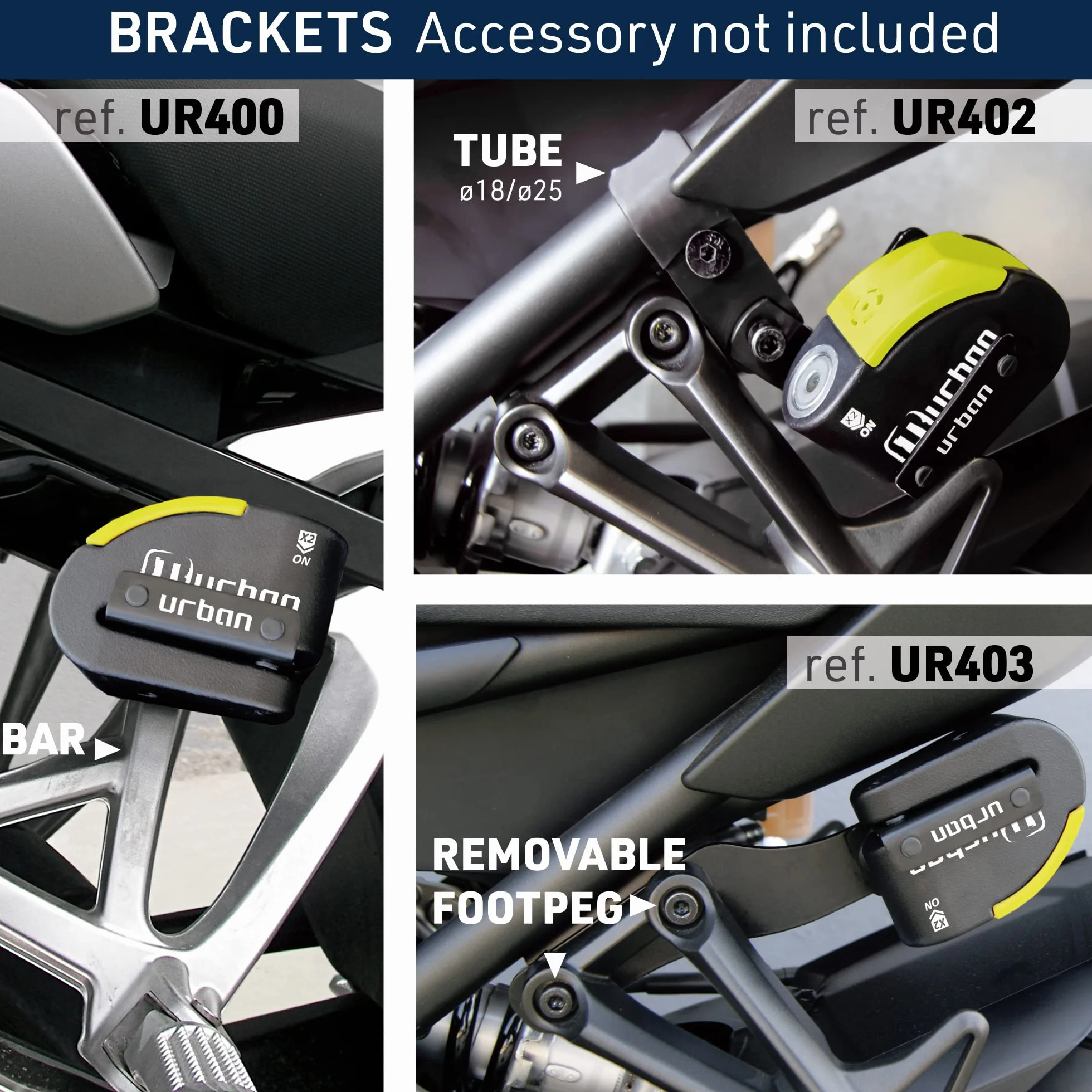Urban UR10 Blokada Dysku Alarmowego Anti-Theft Disc Lock z alarmem 120 dB + ostrzeżenie, certyfikat High Security CLASSE SRA, wałek 10 mm, wyprodukowano w UE