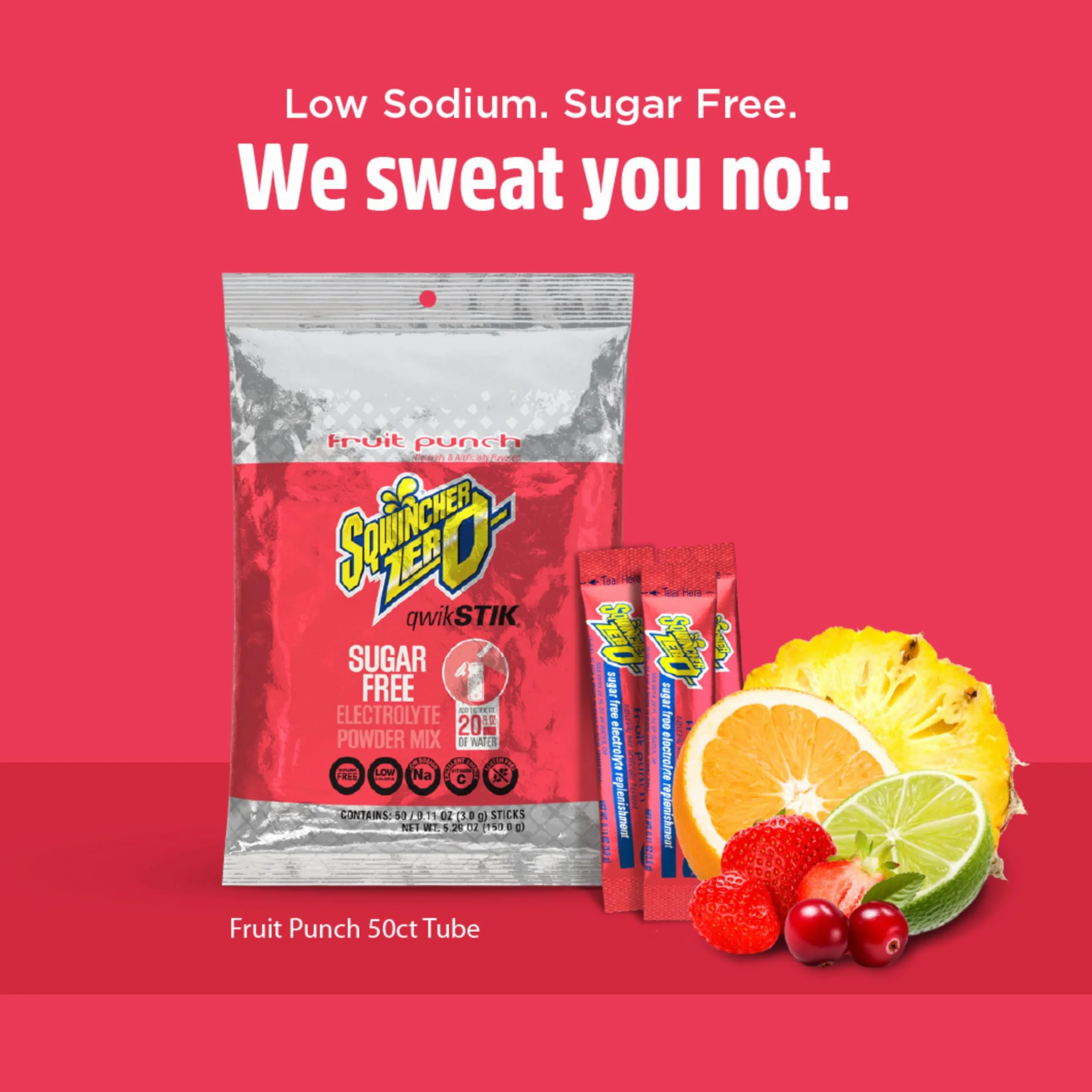 Sqwincher Zero Qwik Stik - Sugar Free Electrolyte Powdered Beverage Mix 060102-FP 060102-FP (opakowanie 50)