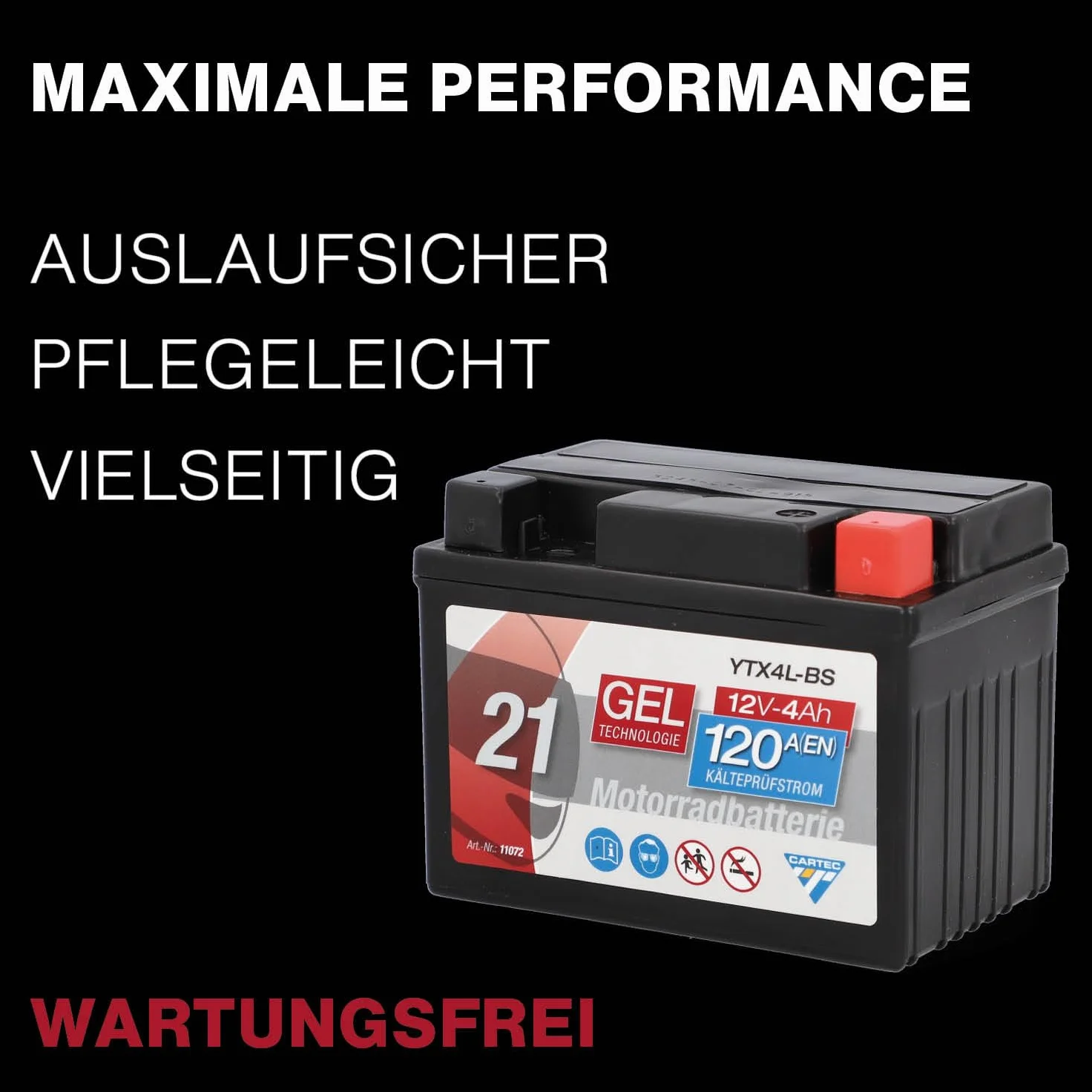 Akumulator motocyklowy YTX4L-BS 4Ah 120A żelowy