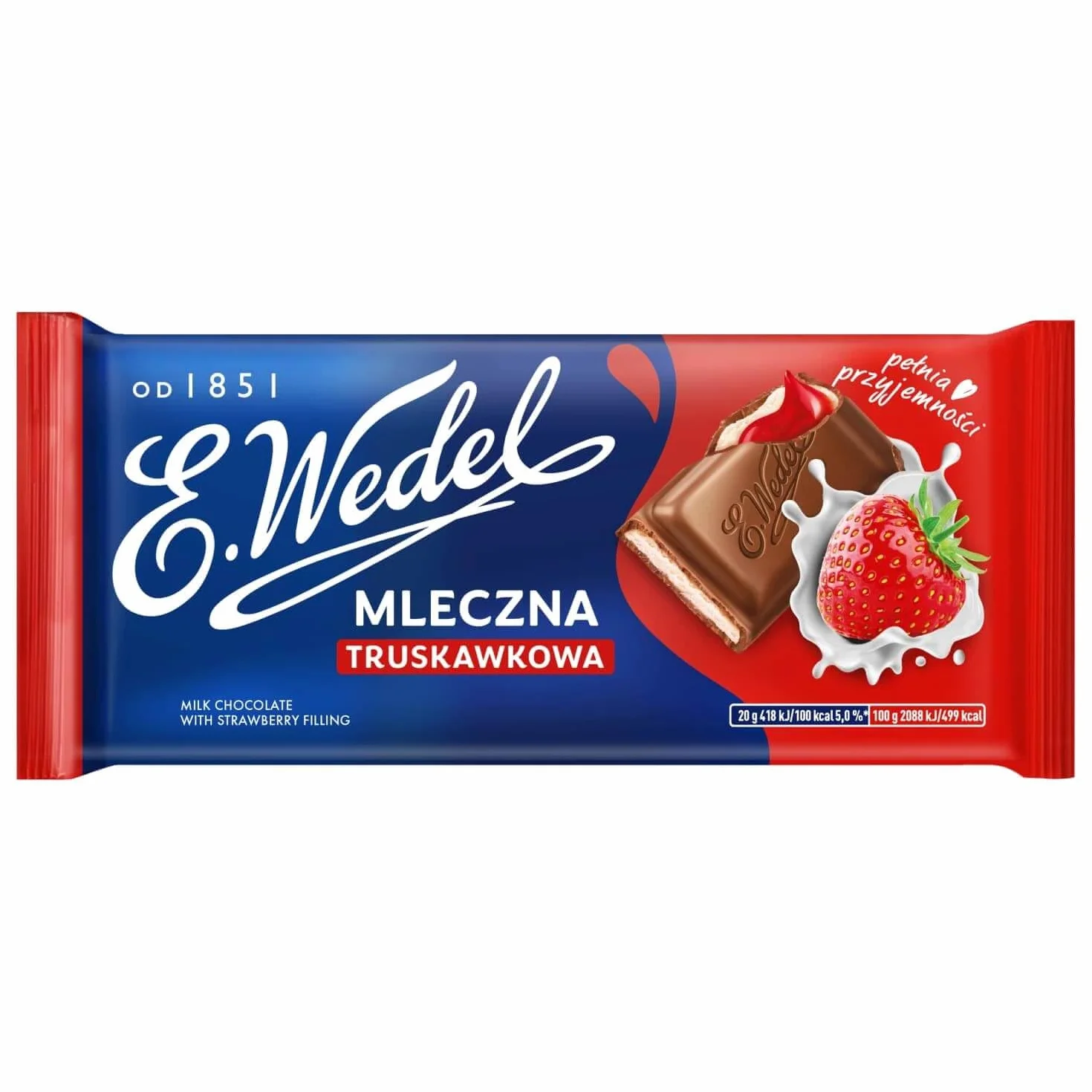 E.Wedel Czekolada Mleczna Truskawkowa