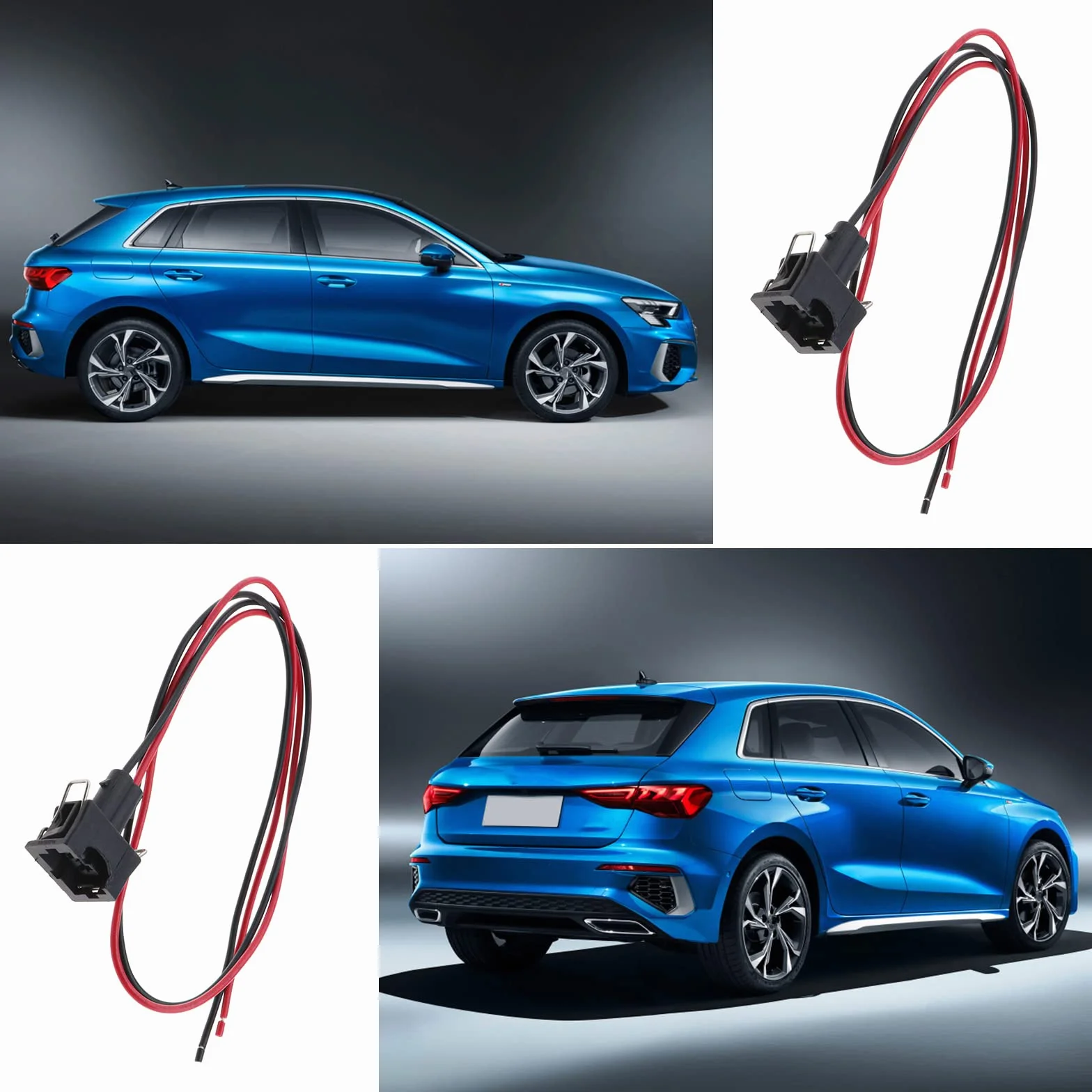 Create idea 2 szt. 2-pinowe złącze wiązki przewodów samochodowych, wtyczka zaciskana 037906240, kompatybilna z VW, kompatybilna z Skoda, kompatybilna z siedzeniem kompatybilna z Audi