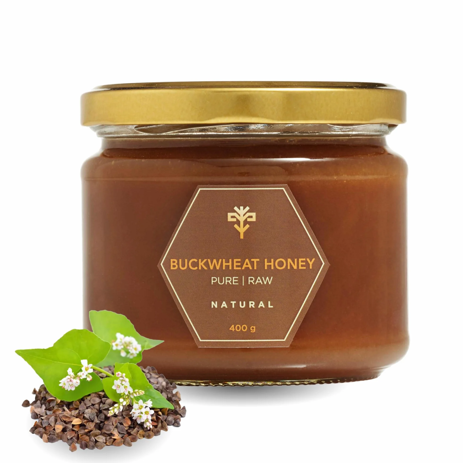 Earthbreath Surowy miód gryczany 400 g – 100% surowy i naturalny – zbierany w sposób zrównoważony – bogaty w naturalną dobroć – bez sztucznych dodatków