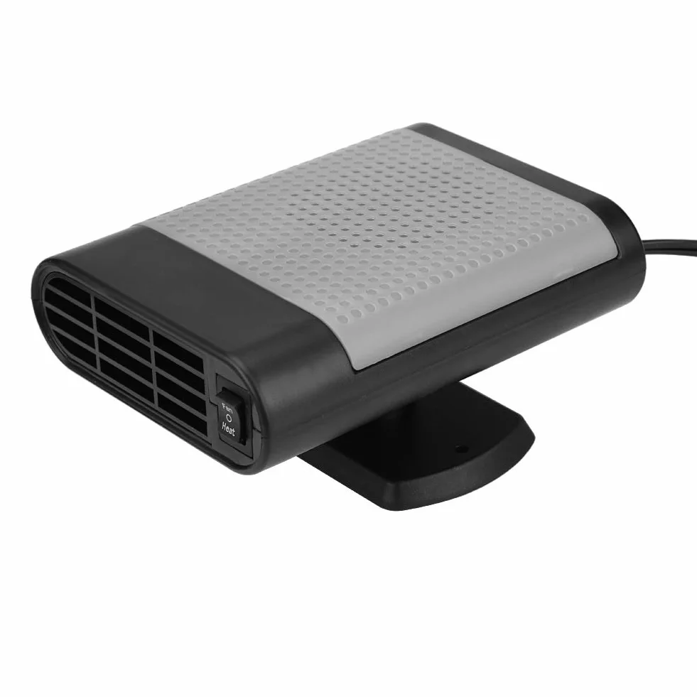 12V samochód nagrzewnica wentylator odmrażacz odmrażacz dmuchawa ciepłego powietrza samochód przenośny elektryczny podgrzewacz szyb ogrzewanie suszarka wentylator szyby odmrażanie odmrażacz (czarny szary)