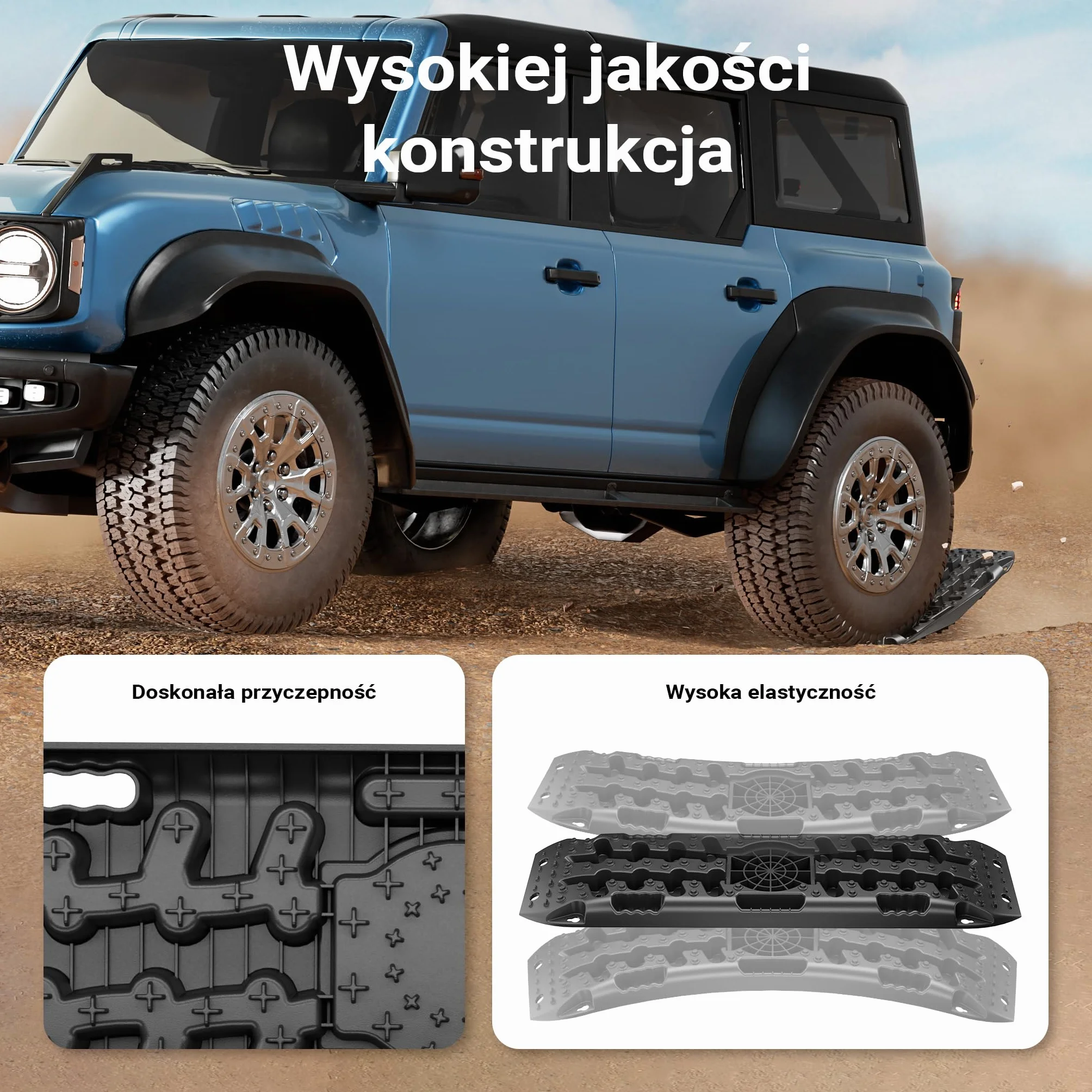 Wiltec Trapy piaskowe 1063 x 298 x 66 mm 2 szt do 10 t nośności czarne z torbą transportową