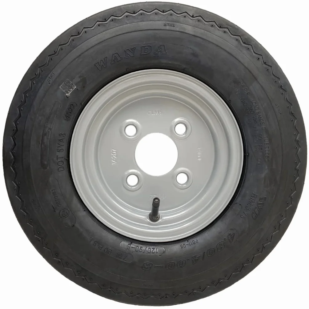 Zestaw do przyczep 4.80/4.00x8, koła 6-warstwowe P811 4/100mm PCD, piasta ALKO, osie ze śrubami, 690 kg